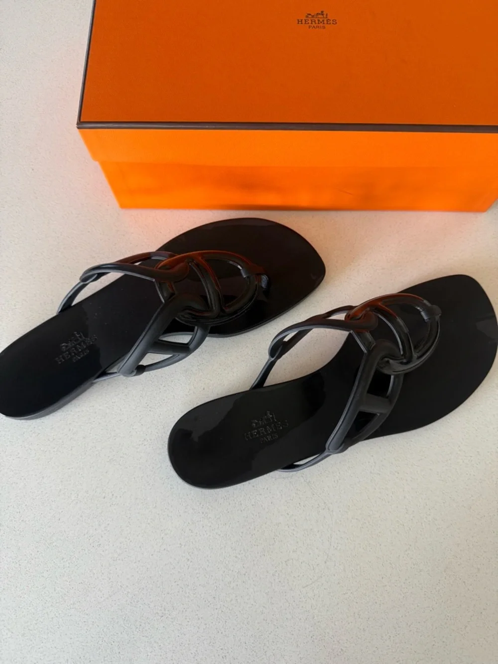 Hermes Authentic Rubber Womens Egerie Sandals - Picture 2 of 4
